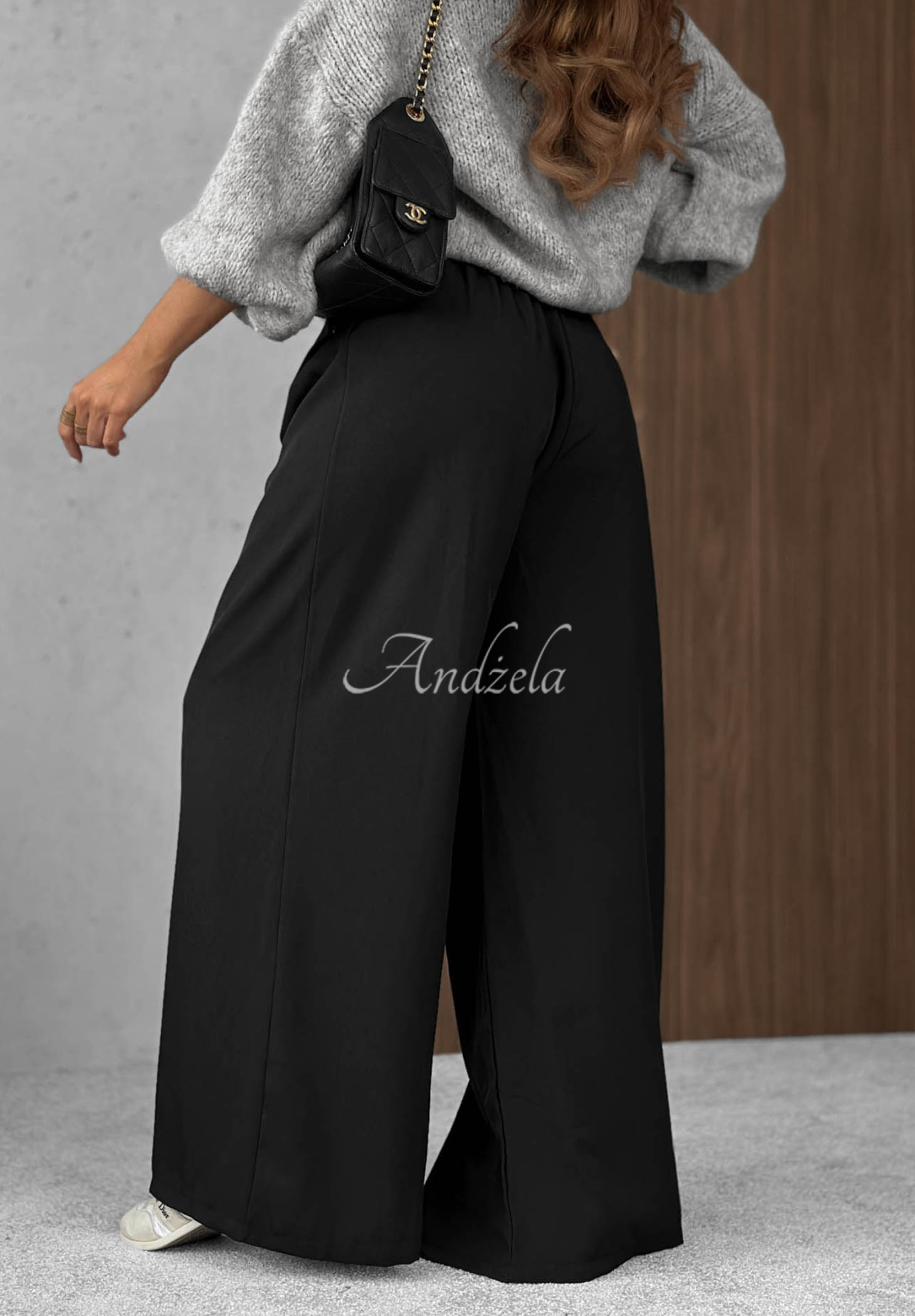 Pantaloni eleganți wide leg cu pliuri Timeless Poise