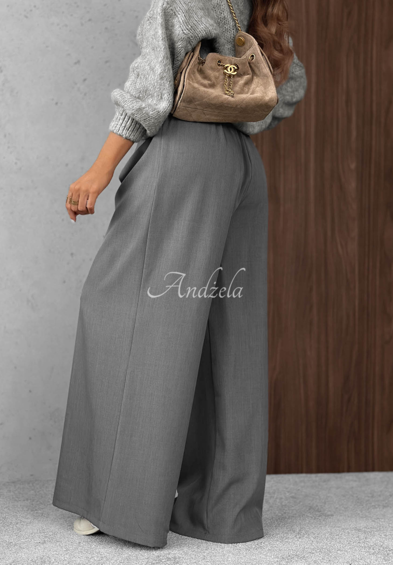 Pantaloni eleganți wide leg cu pliuri Timeless Poise
