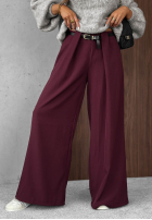Eleganckie Pantaloni wide leg z zakładkami Timeless Poise ciocolatii
