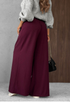Eleganckie Pantaloni wide leg z zakładkami Timeless Poise ciocolatii