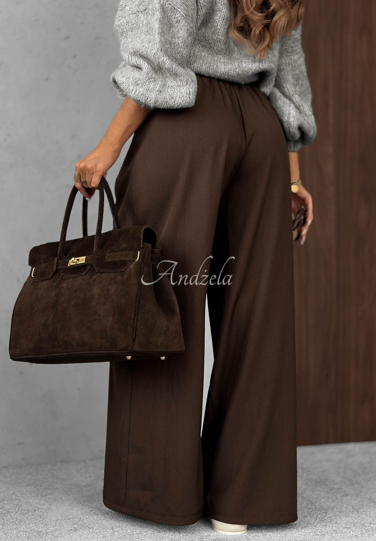 Pantaloni eleganți wide leg cu pliuri Timeless Poise