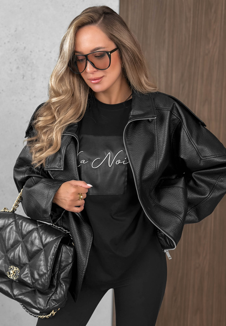 Tricou din bumbac cu aplicație decorativă This Happens