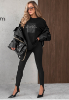 Tricou z ozdobną aplikacją This Happens burgundowy