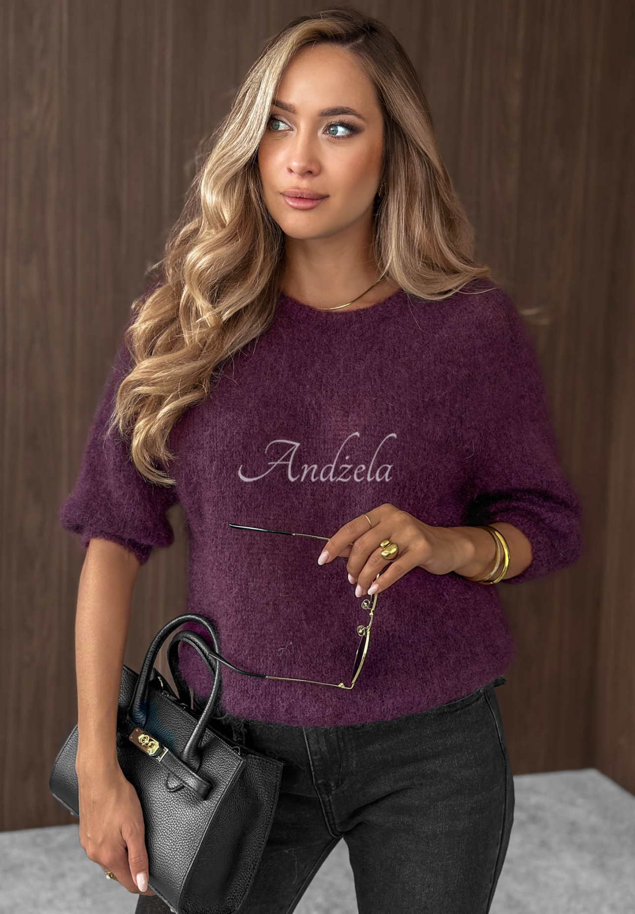 Pulover din mohair cu mâneci scurte Soft Serenity