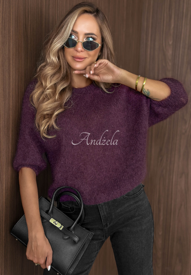 Pulover din mohair cu m&acirc;neci scurte Soft Serenity