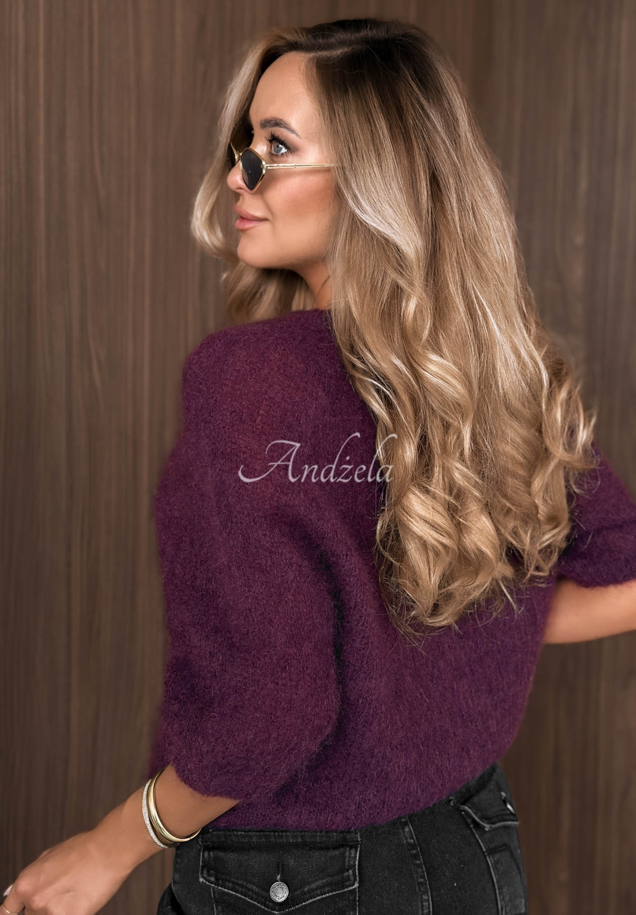 Pulover din mohair cu mâneci scurte Soft Serenity