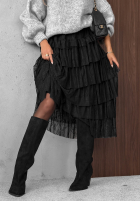 Koronkowa Fustă maxi z falbankami Romantic Soul kaki