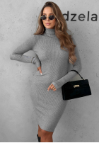 Dopasowana prążkowana Rochie midi The Good One ciocolatie
