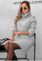 Dzianinowa Rochie z golfem Early Dusk ciocolatie