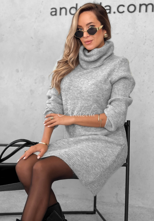 Rochie tricotată cu l&acirc;nă și viscoză Early Dusk