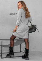 Dzianinowa Rochie z golfem Early Dusk ciocolatie