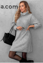 Dzianinowa Rochie z golfem Early Dusk ciocolatie