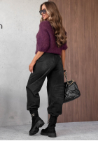 Pantaloni din denim z paskiem Nothing Serious gri închis