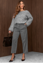 Eleganckie spodnie Pantaloni de tip țigaretă Good Choices gri