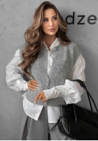 Scurtă sweterkowa Vestă Cloud Soft Gri