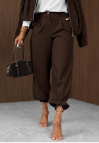 Eleganckie Pantaloni joggery z gumką taliei Timeless Poise gri