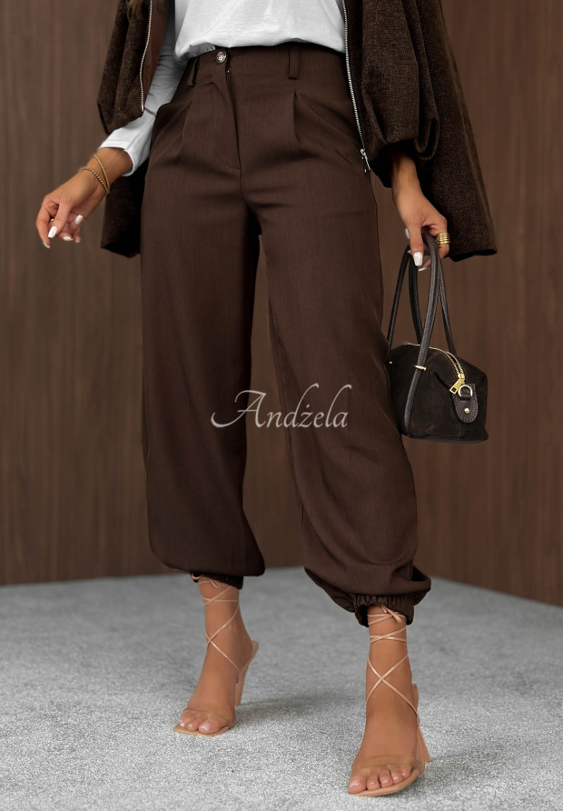 Pantaloni jogger eleganți cu elastic &icirc;n talie Good For Me