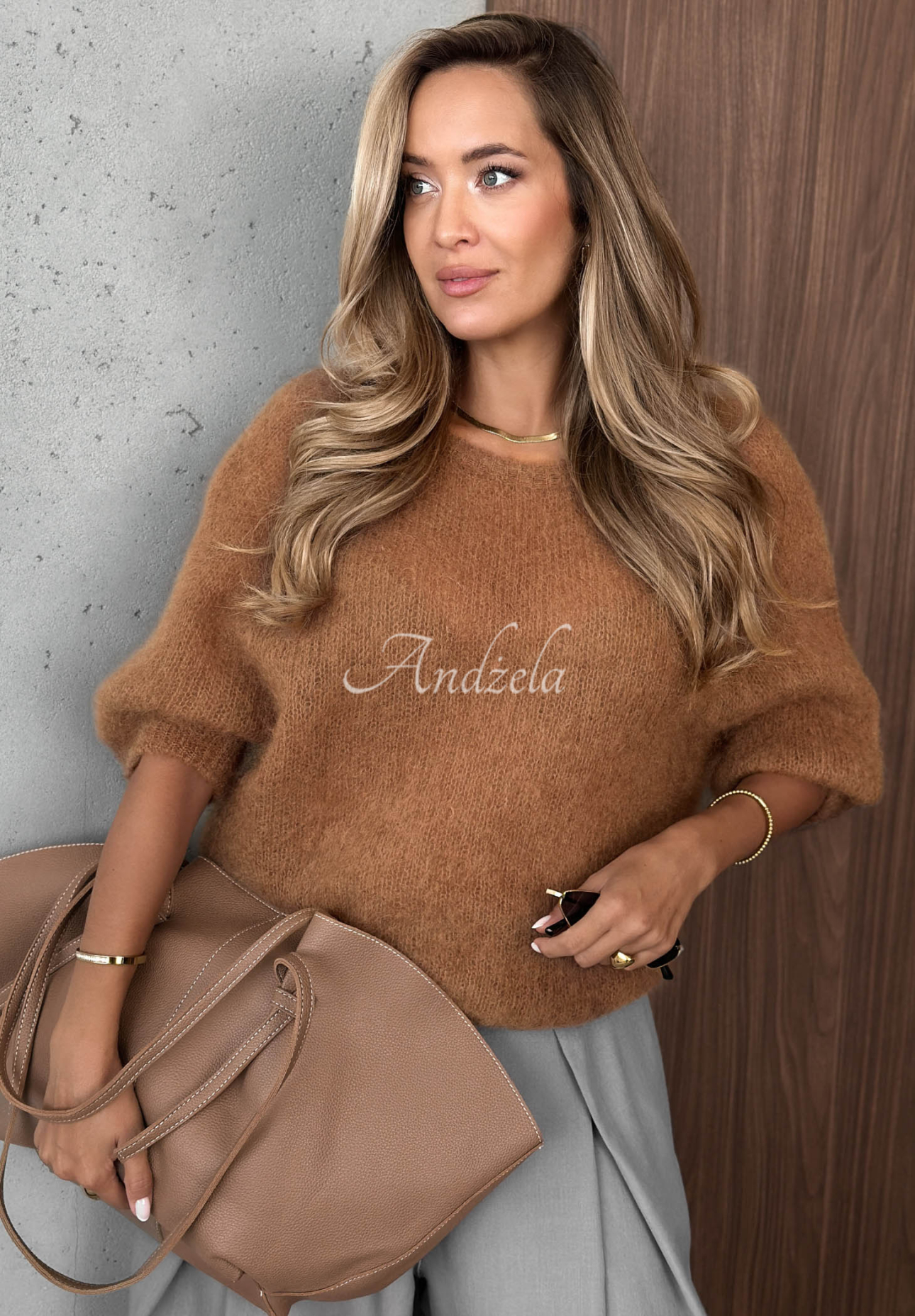 Pulover din mohair cu mâneci scurte Soft Serenity
