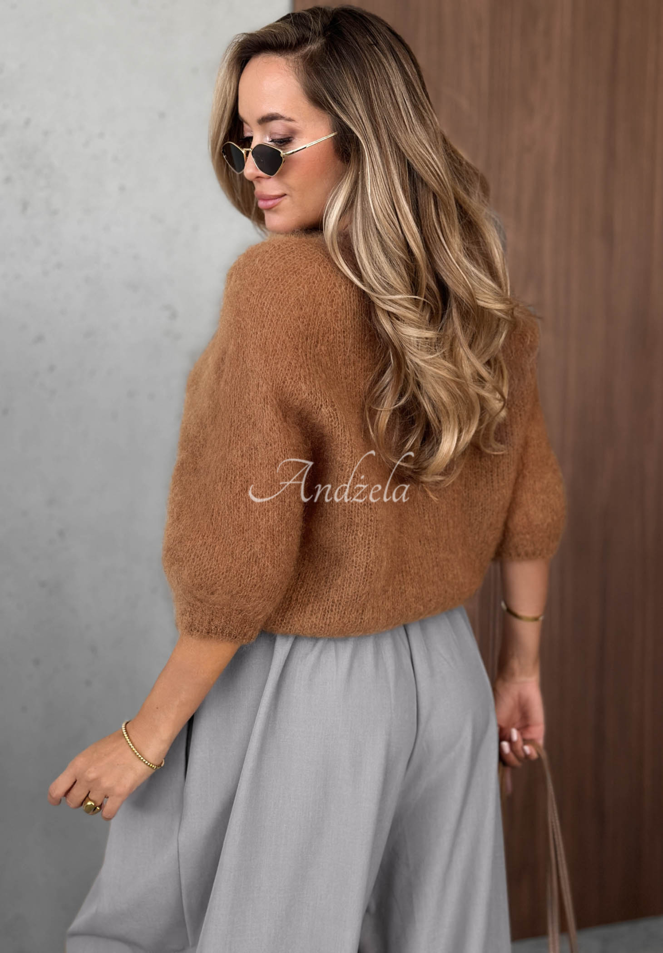 Pulover din mohair cu mâneci scurte Soft Serenity