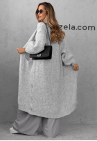 Cardigan lung oversize cu buzunare, din lână și vâscoză November Walk