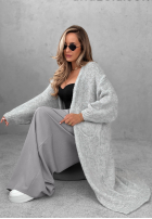 Cardigan lung oversize cu buzunare, din lână și vâscoză November Walk