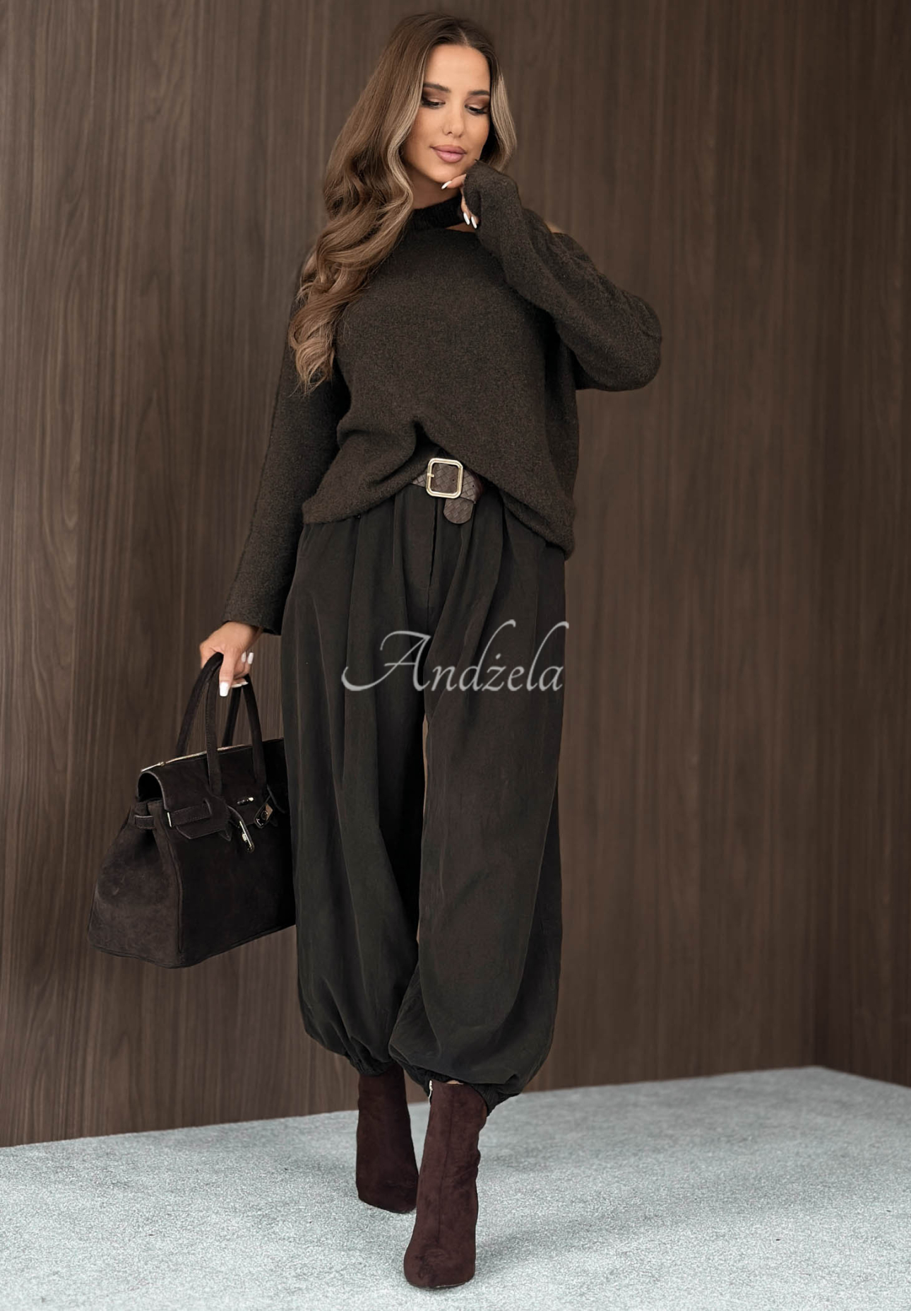 Pantaloni jogger din reiat cu curea din bumbac Simple Edit