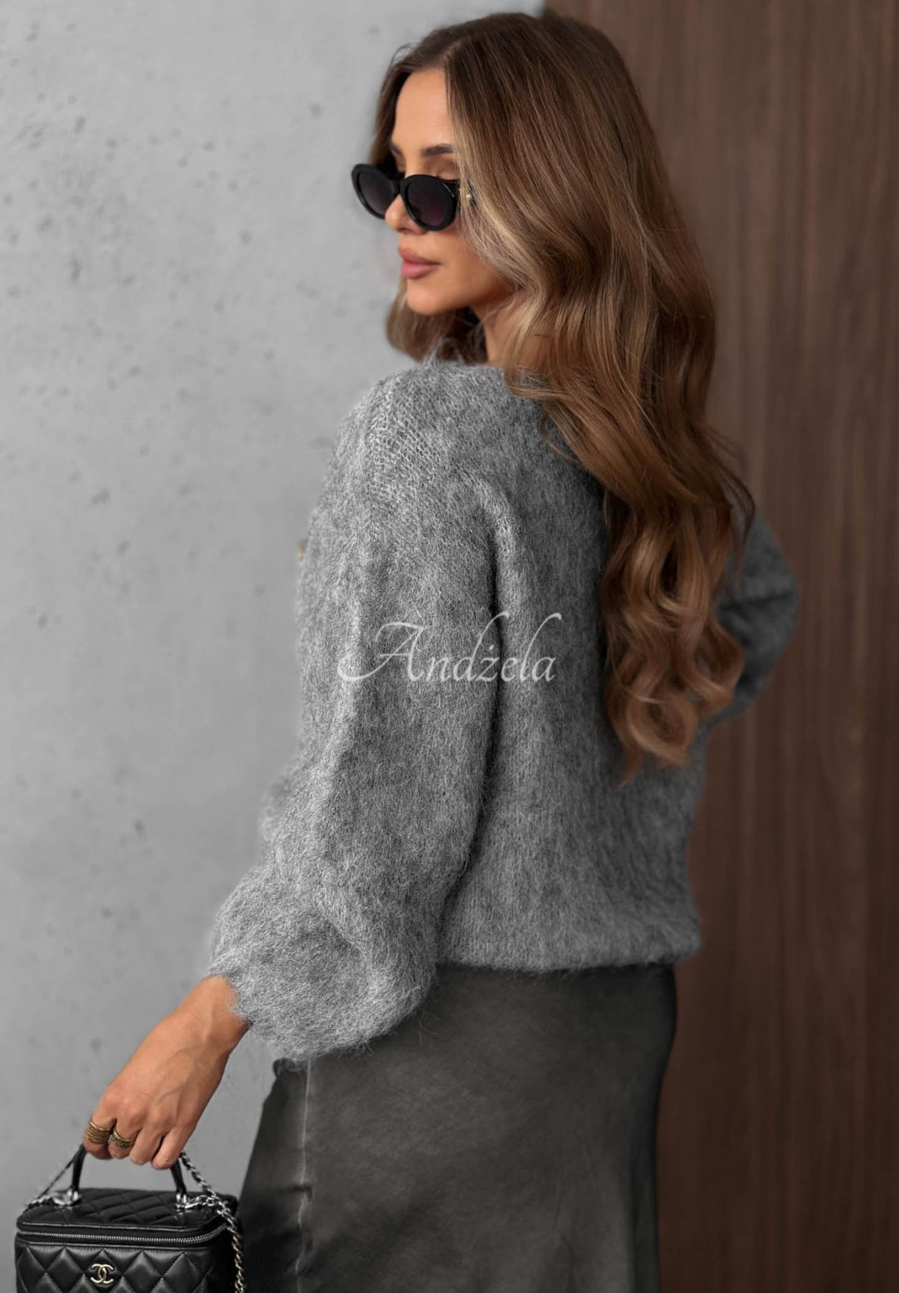 Fustă din satin și vâscoză cu dantelă Subtle Lace
