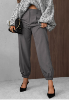 Eleganckie Pantaloni joggery z gumką taliei Timeless Poise gri