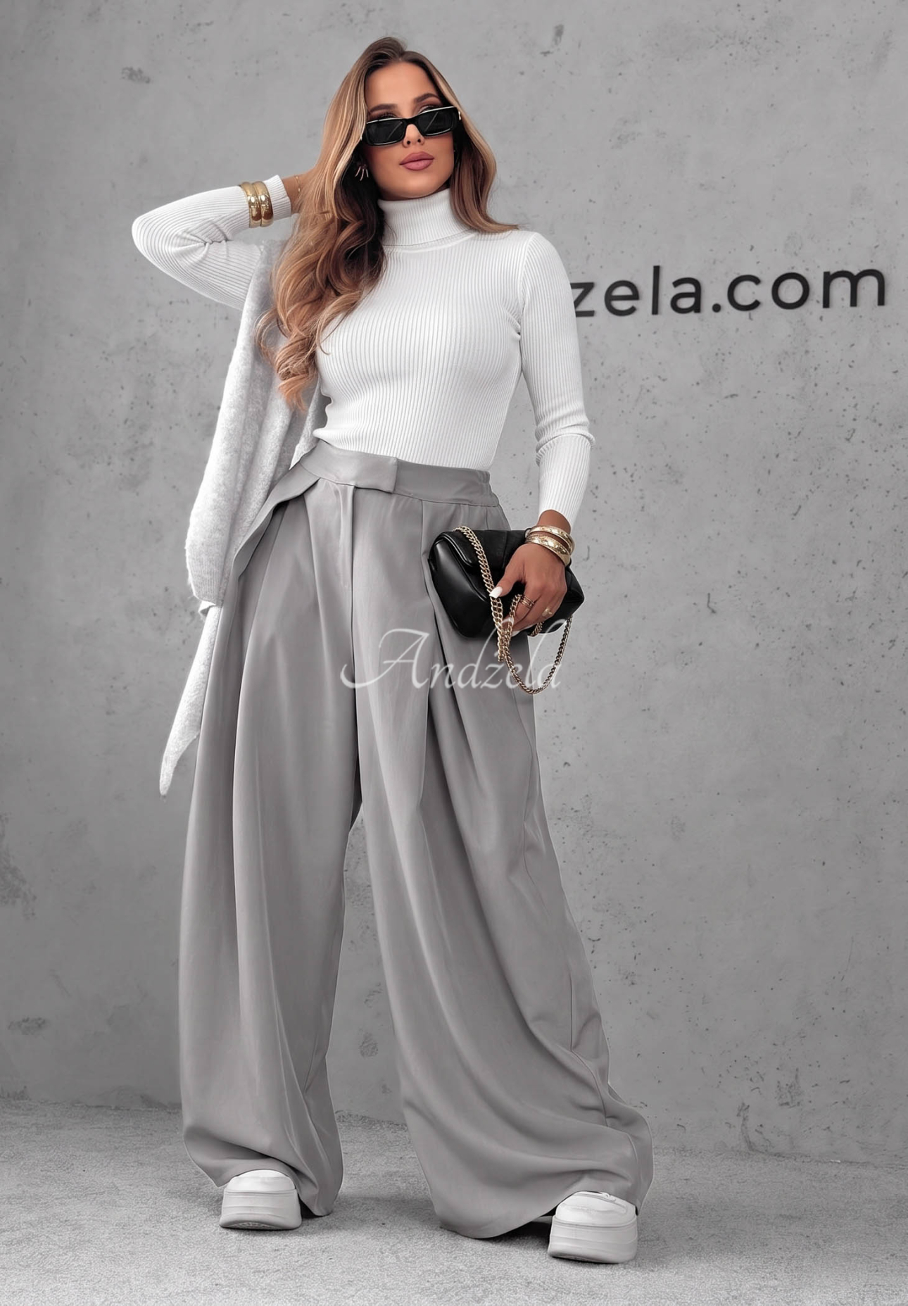 Pulover mulat cu guler rol Solange