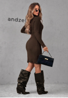 Dopasowana prążkowana Rochie midi The Good One ciocolatie