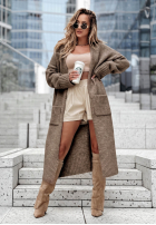 Cardigan lung oversize cu buzunare Marbelio