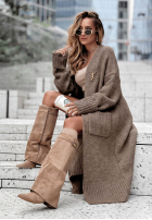 Cardigan lung oversize cu buzunare Marbelio
