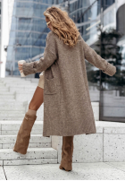 Cardigan lung oversize cu buzunare Marbelio