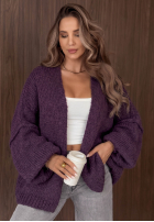 Cardigan oversize z wełną Be Gentle And Kind mov afină