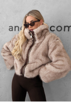 Geacă parka z futerkiem Frozen Kiss ciocolatie