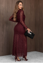 Koronkowa Rochie midi Party Calling negru