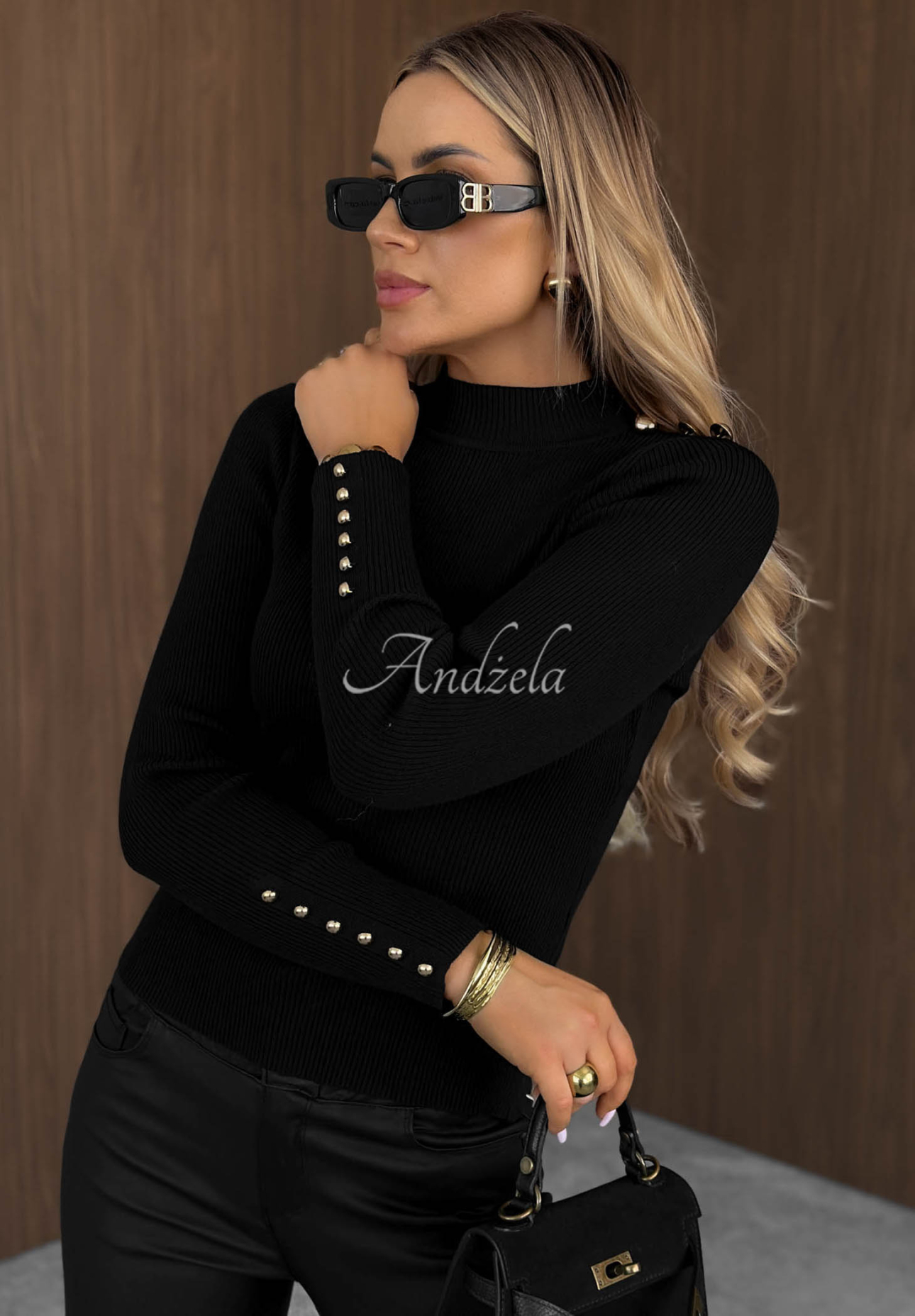 Bluză reiată din vâscoză cu mânecă lungă Essential Fit