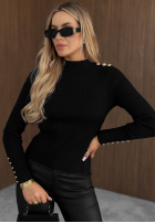 Prążkowana Bluză z wiskozy Essential Fit burgundowa
