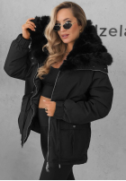 Scurtă Geacă parka z futerkiem Last Chapter ciocolatie