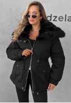 Scurtă Geacă parka z futerkiem Last Chapter ciocolatie