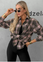 Cămașă z kołnierzem w kratę Pine Valley ciocolatie