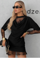 Rochie mini z koronką Elegant Affair negru