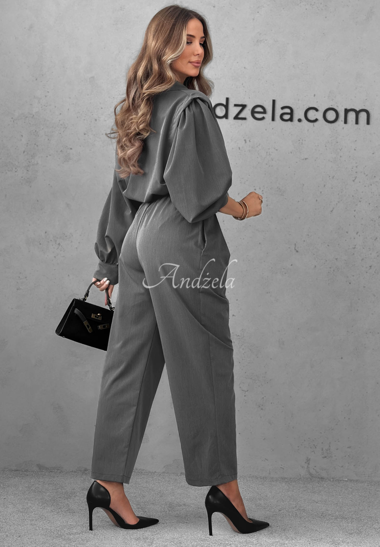 Compleu elegant din cămașă și pantaloni cu pliuri Modern Femme