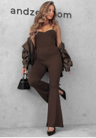 din material textil Pantaloni dzwony push up Tease Me negre
