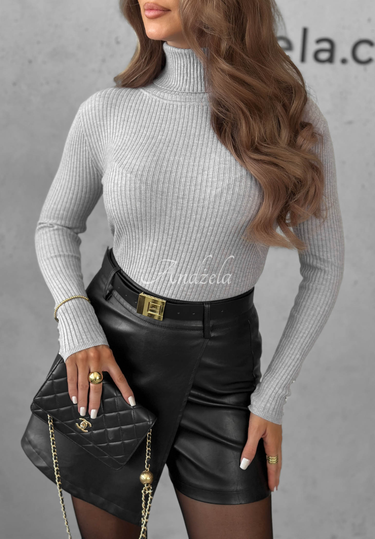 Bluză cu striații, tip longsleeve, din vâscoză Seasonal Basic