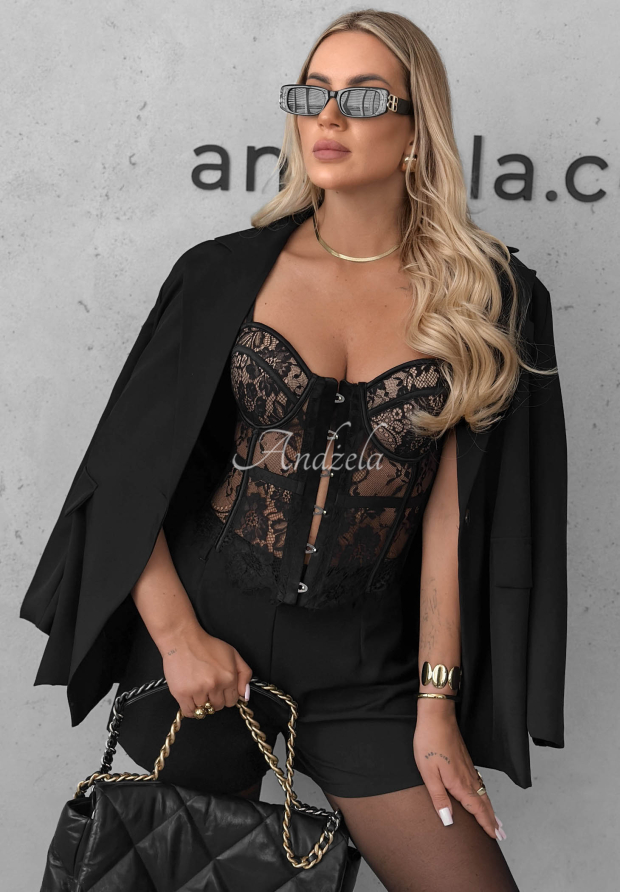 Corset din dantelă cu bretele Lace Doll