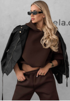 Compleu de trening Hanorac i Pantaloni Wrong Address ciocolatiu