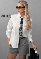 Cămașă z krawatem Shiny Elegance albă