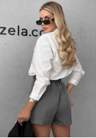 Cămașă z krawatem Shiny Elegance albă