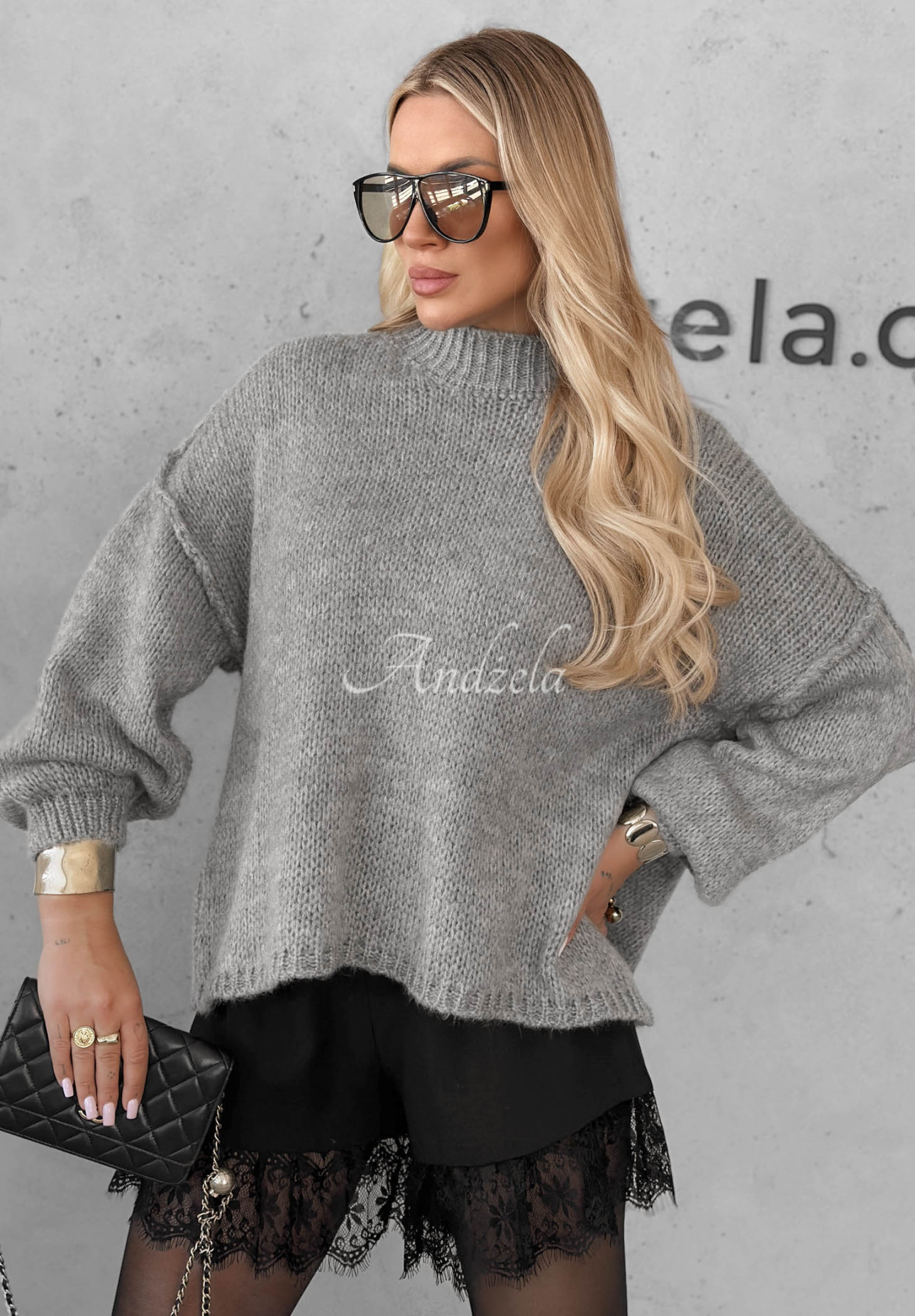 Pulover moale oversize November Mist